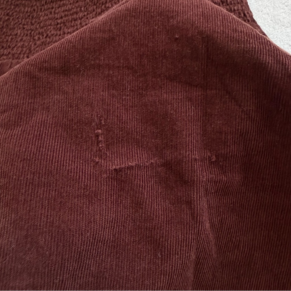 NWT American Eagle Brown Corduroy V-Neck Basque Waist Mini Dress *flaw - Picture 7 of 12
